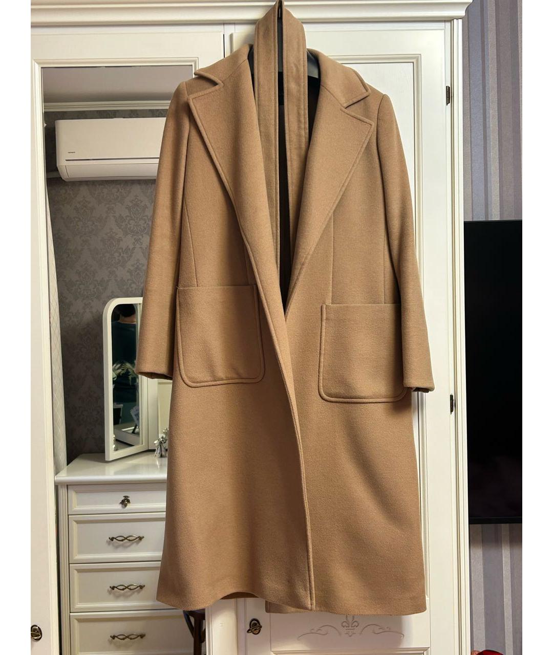 MAX MARA Бежевое шерстяное пальто, фото 5