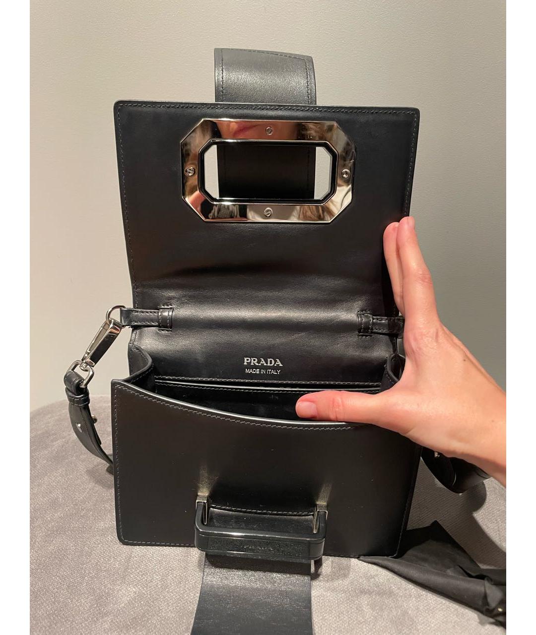 PRADA Черная кожаная сумка через плечо, фото 8