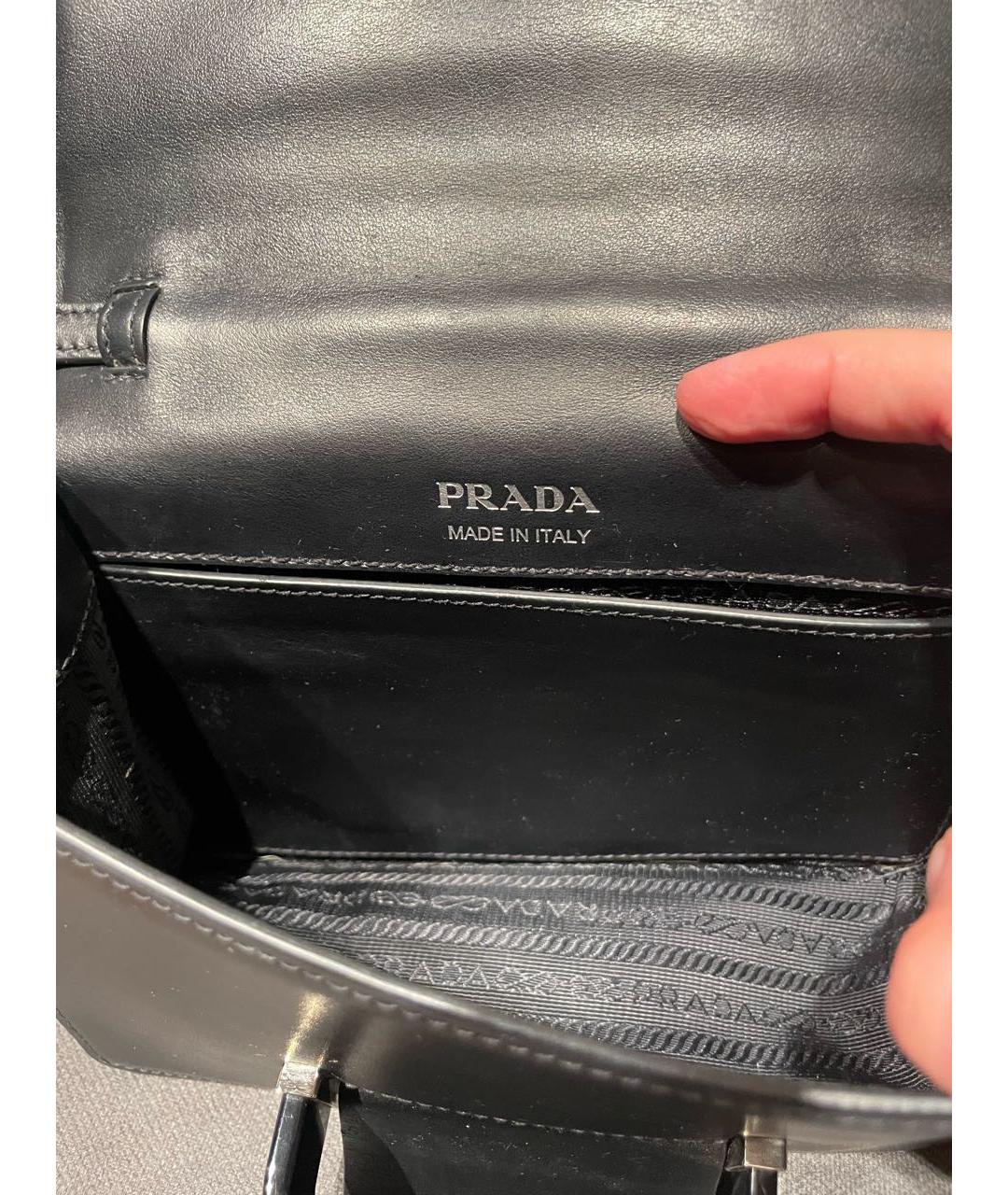 PRADA Черная кожаная сумка через плечо, фото 4