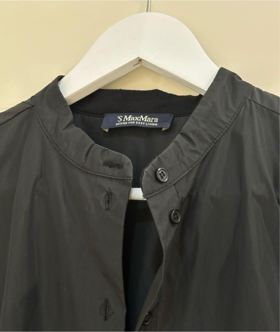 'S MAX MARA Темно-синяя полиэстеровая рубашка, фото 7