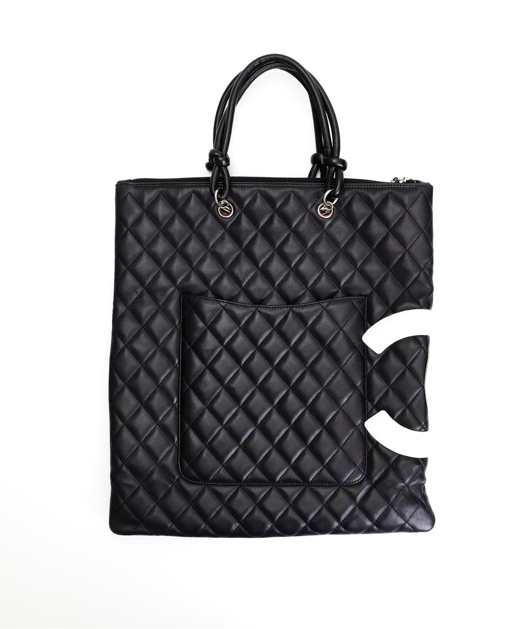 CHANEL Черная кожаная сумка с короткими ручками, фото 2