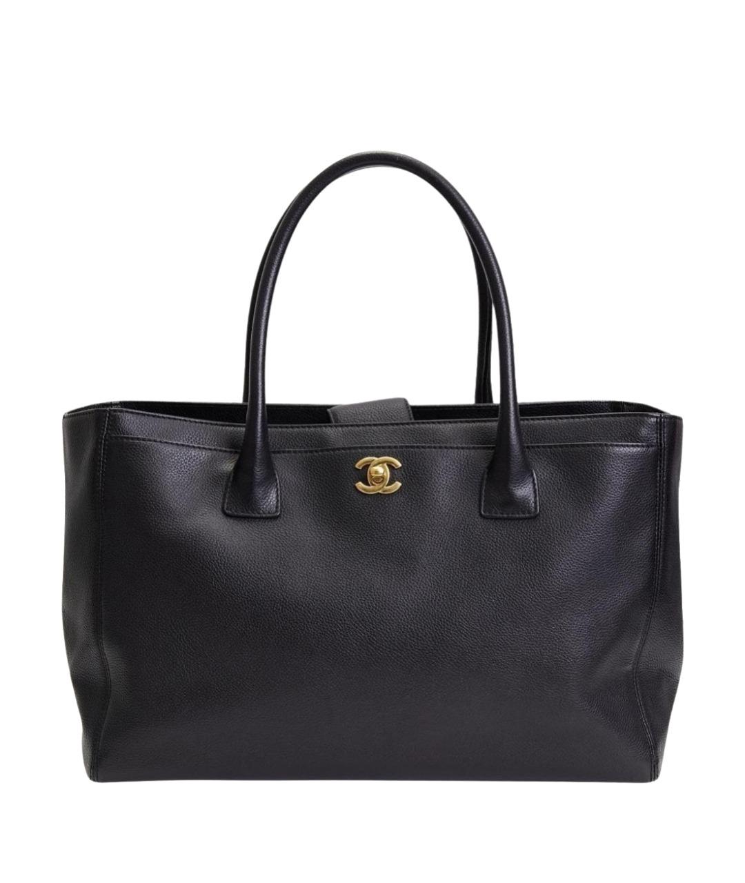 CHANEL Черная кожаная сумка с короткими ручками, фото 1