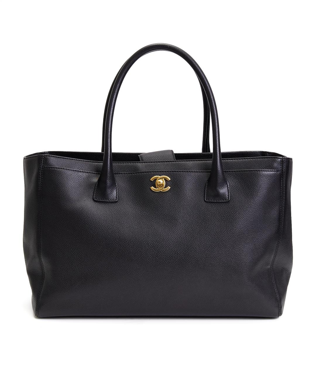 CHANEL Черная кожаная сумка с короткими ручками, фото 7