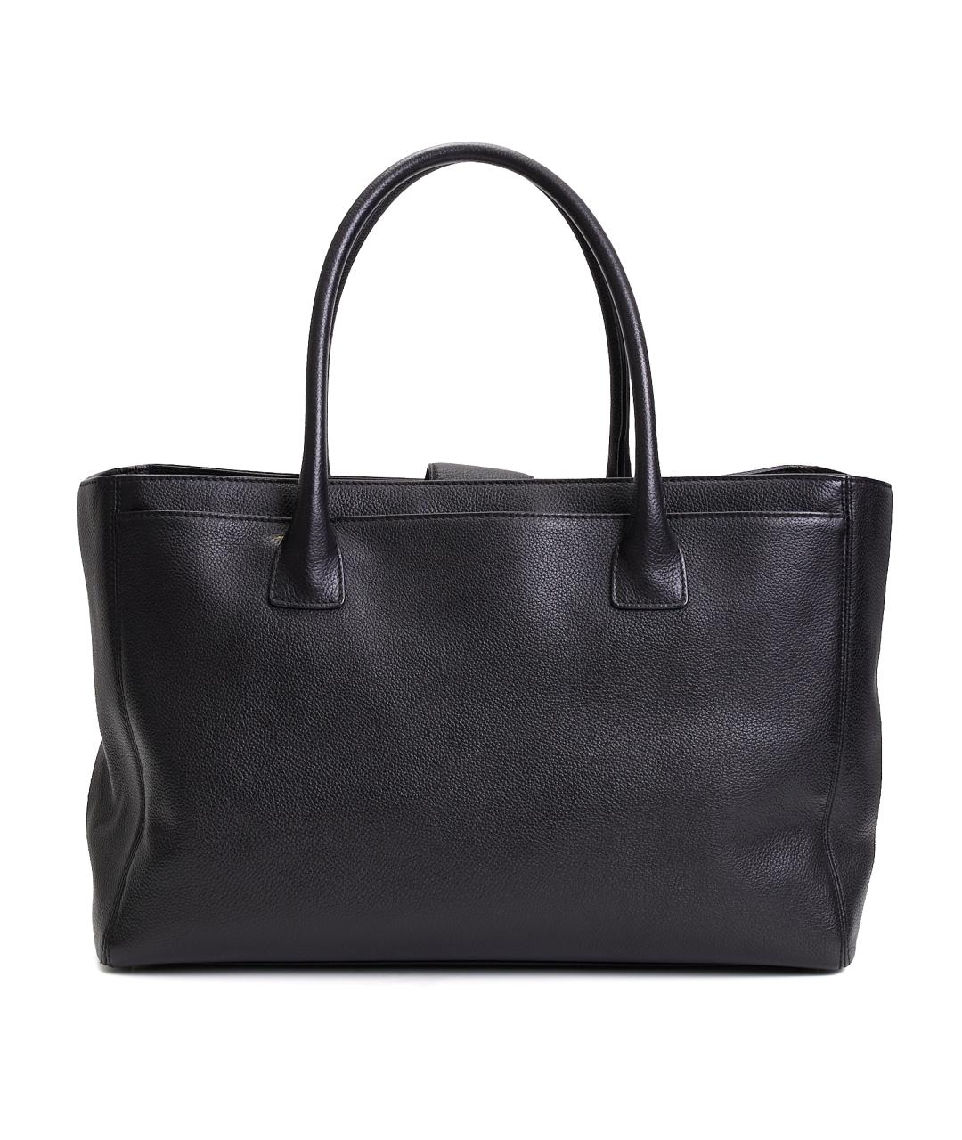 CHANEL Черная кожаная сумка с короткими ручками, фото 3