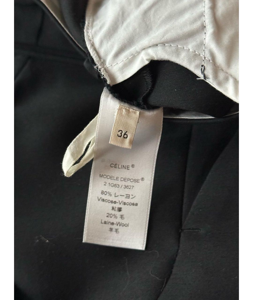 CELINE Черные шерстяные брюки узкие, фото 6