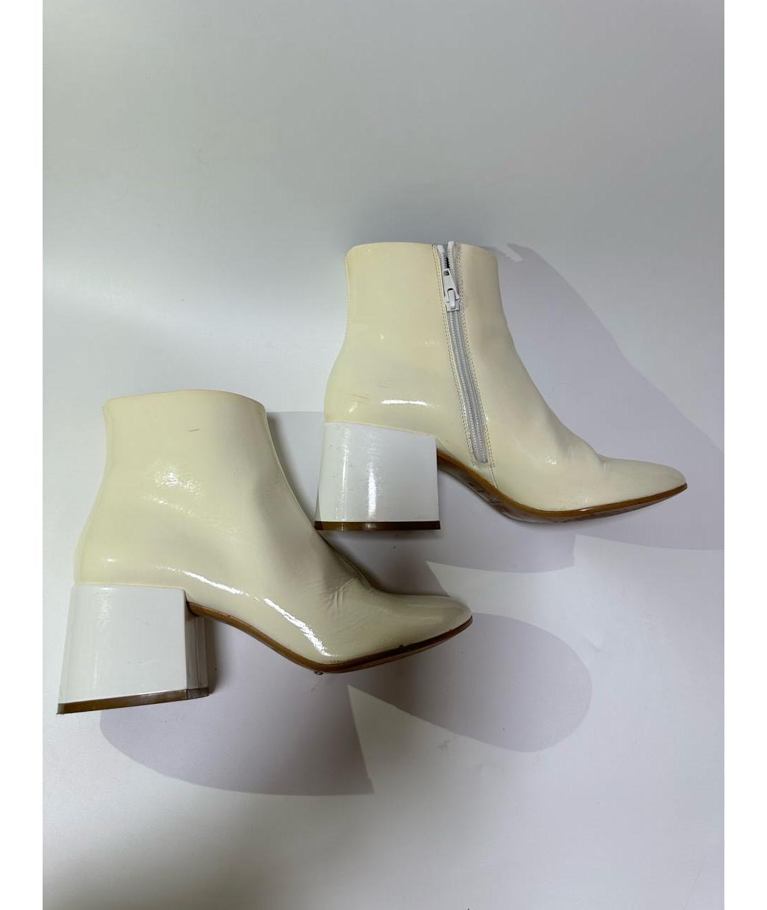 MM6 MAISON MARGIELA Белые ботинки из лакированной кожи, фото 9