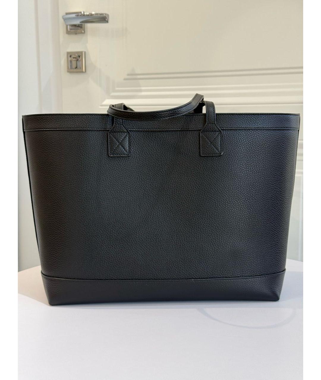 BURBERRY Черная кожаная сумка тоут, фото 3