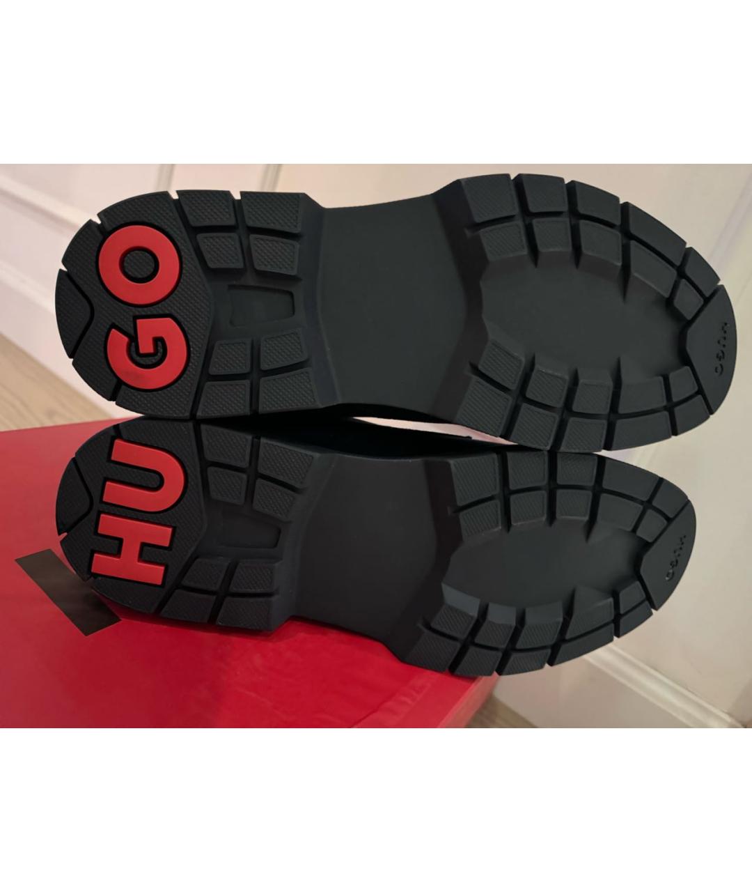 HUGO Темно-синие текстильные высокие ботинки, фото 6