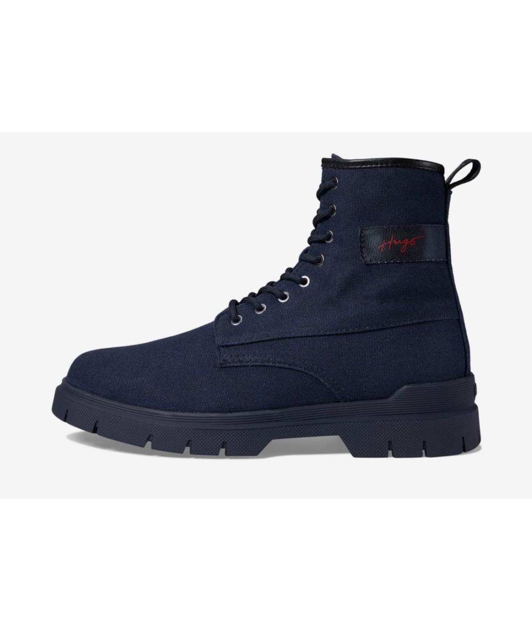 HUGO Темно-синие текстильные высокие ботинки, фото 9