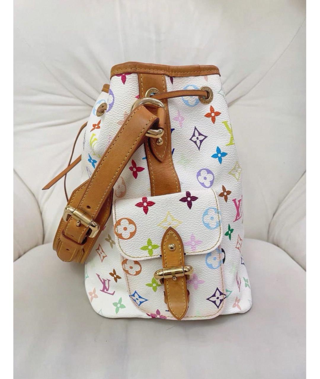 LOUIS VUITTON Белая кожаная сумка с короткими ручками, фото 6