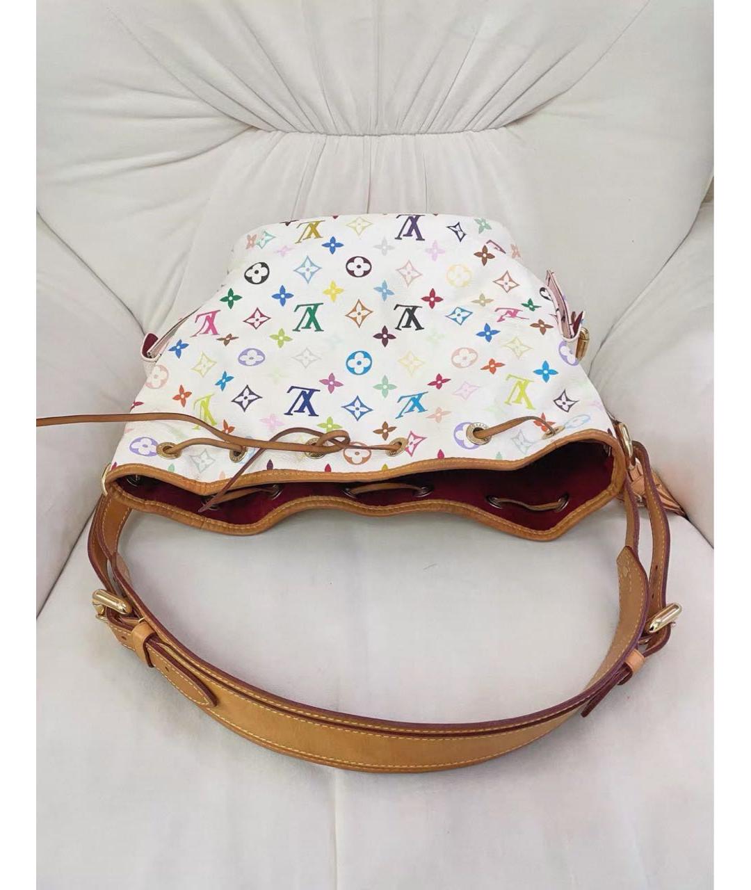 LOUIS VUITTON Белая кожаная сумка с короткими ручками, фото 8