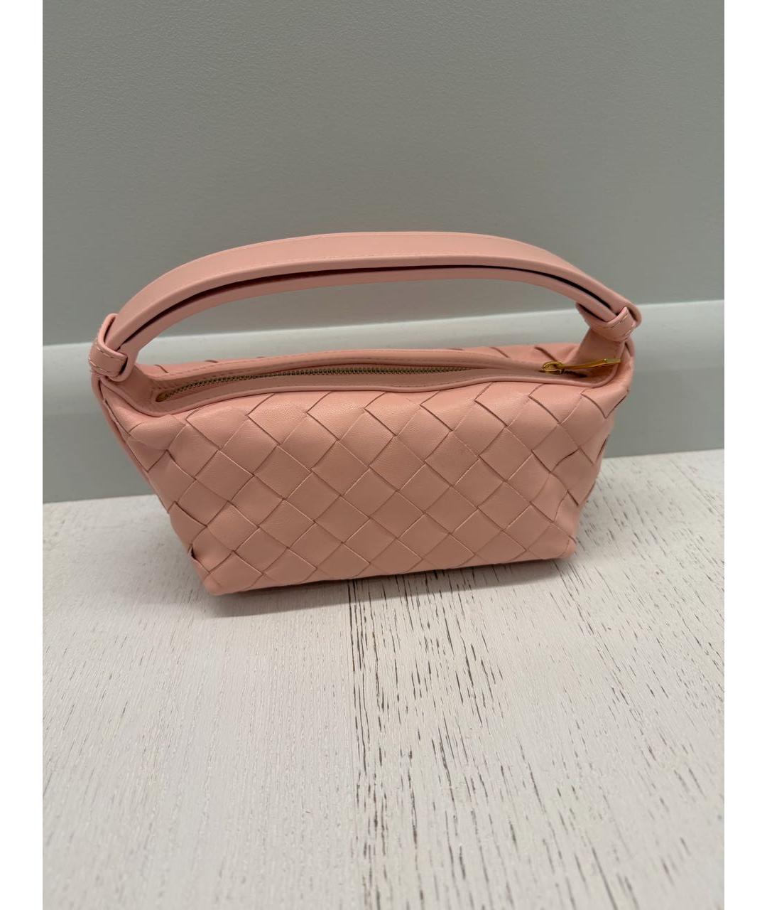 BOTTEGA VENETA Розовая кожаная сумка с короткими ручками, фото 3