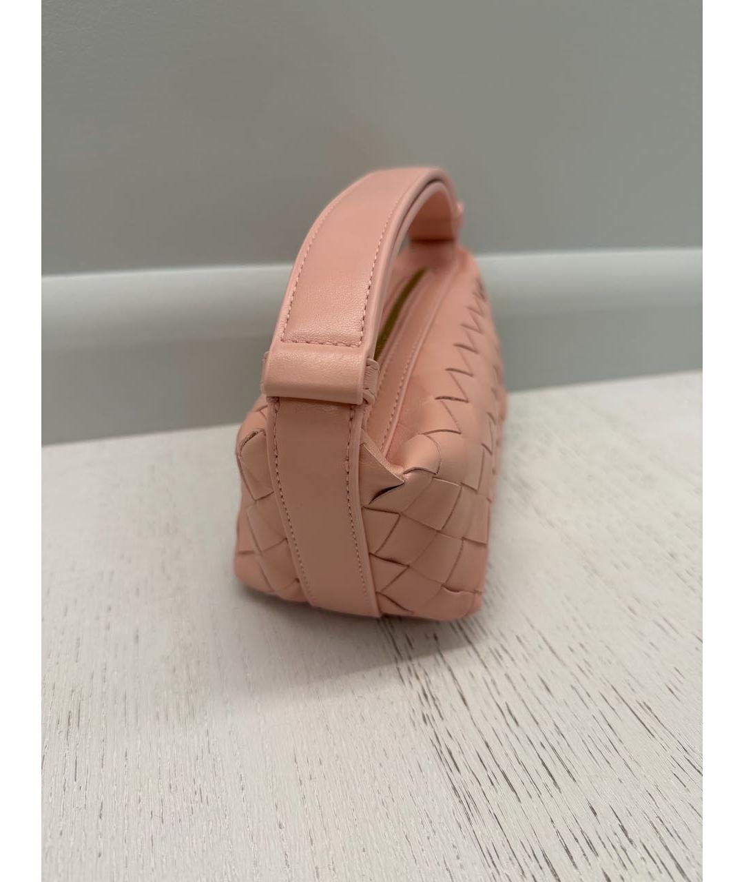 BOTTEGA VENETA Розовая кожаная сумка с короткими ручками, фото 2