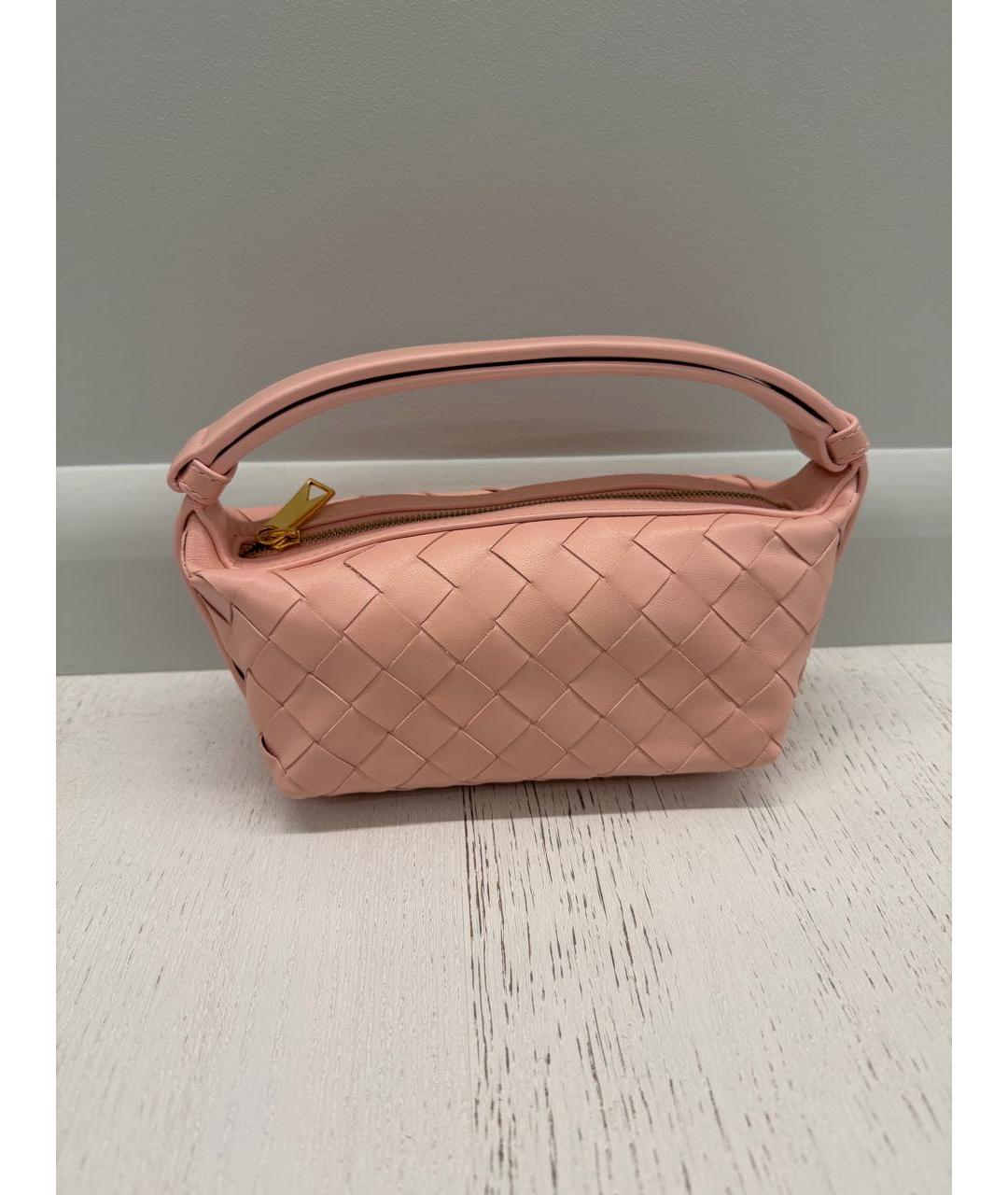 BOTTEGA VENETA Розовая кожаная сумка с короткими ручками, фото 5