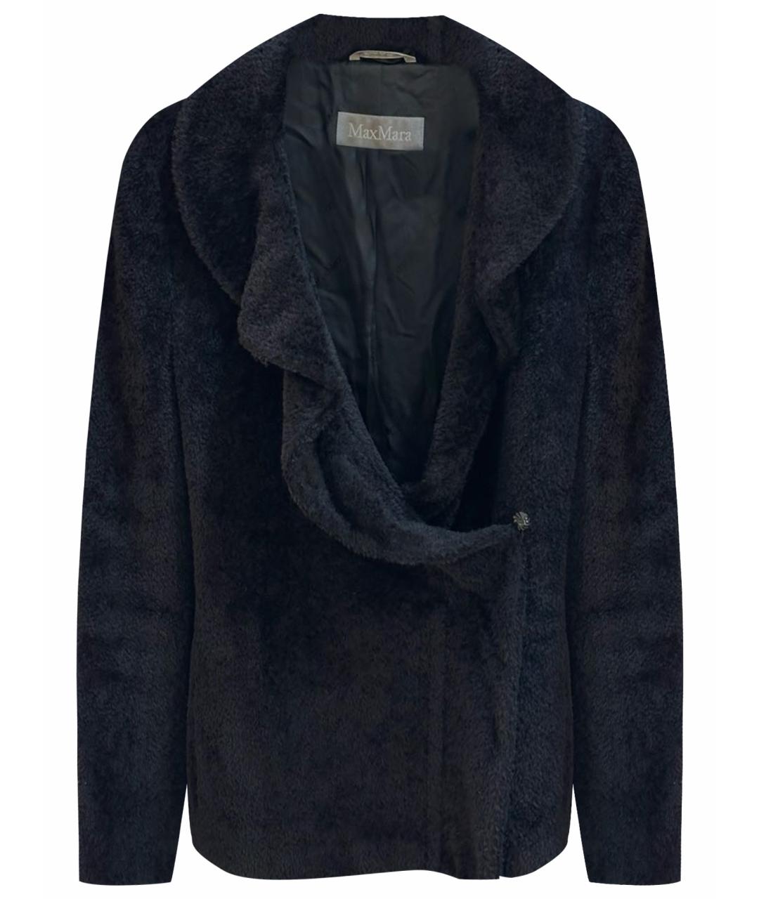 MAX MARA Черная шерстяная шуба, фото 1