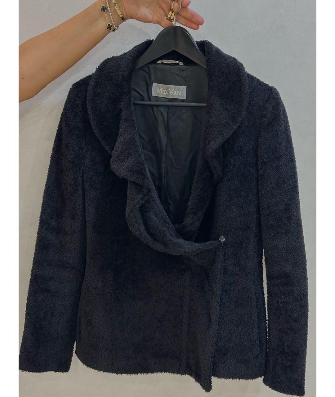 MAX MARA Черная шерстяная шуба, фото 8