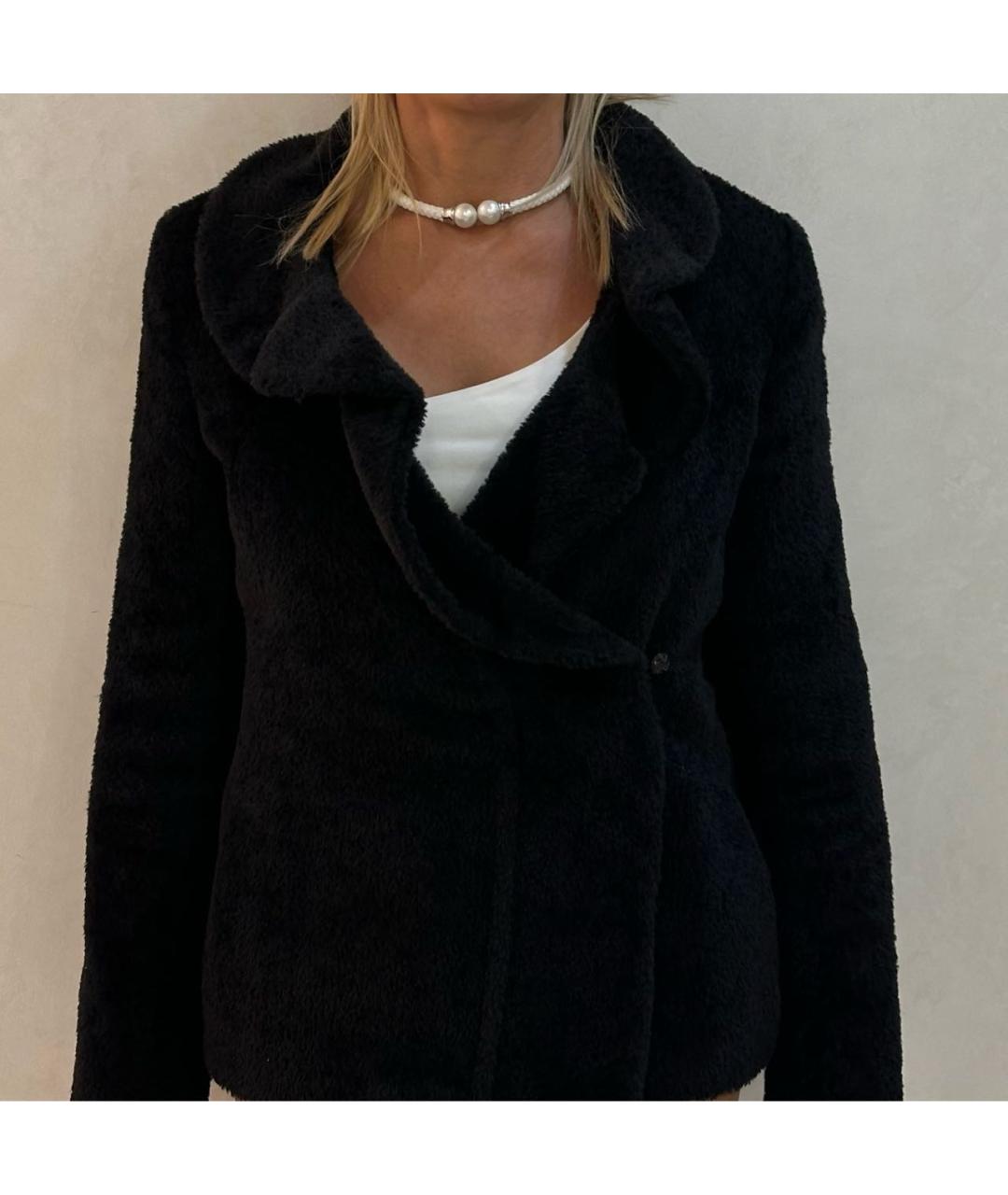 MAX MARA Черная шерстяная шуба, фото 3