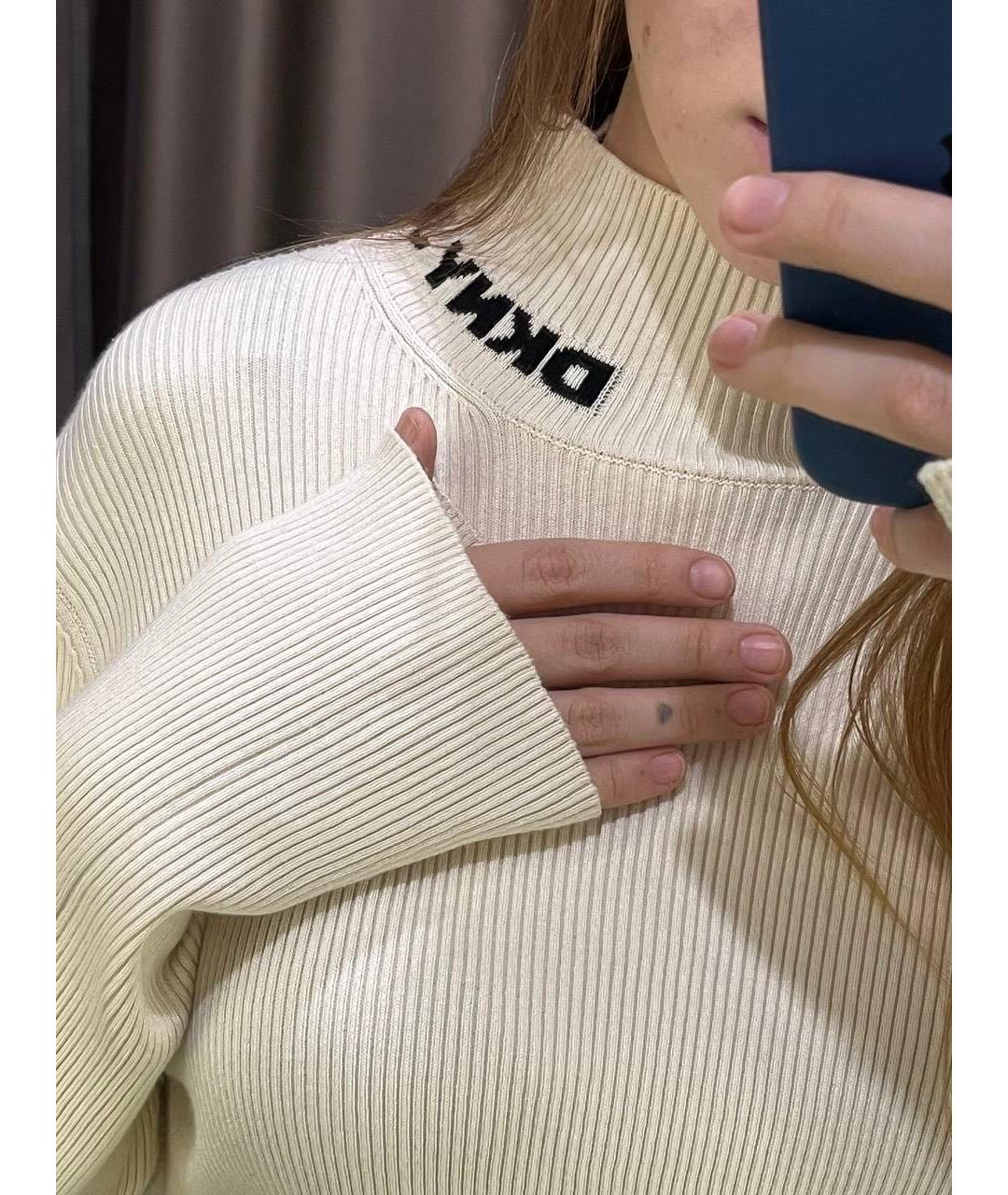 DKNY Бежевая вискозная водолазка, фото 7