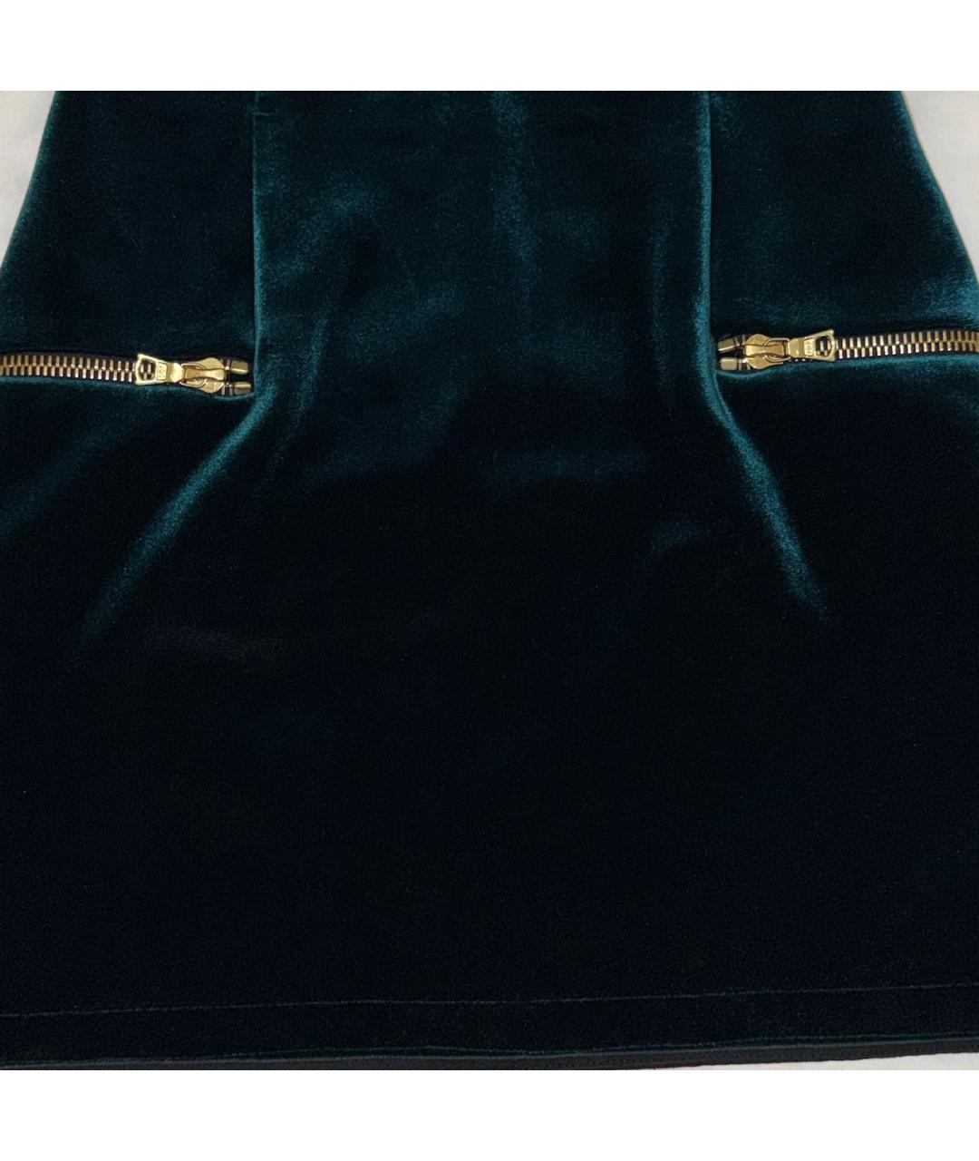 SANDRO Зеленая бархатная юбка мини, фото 4