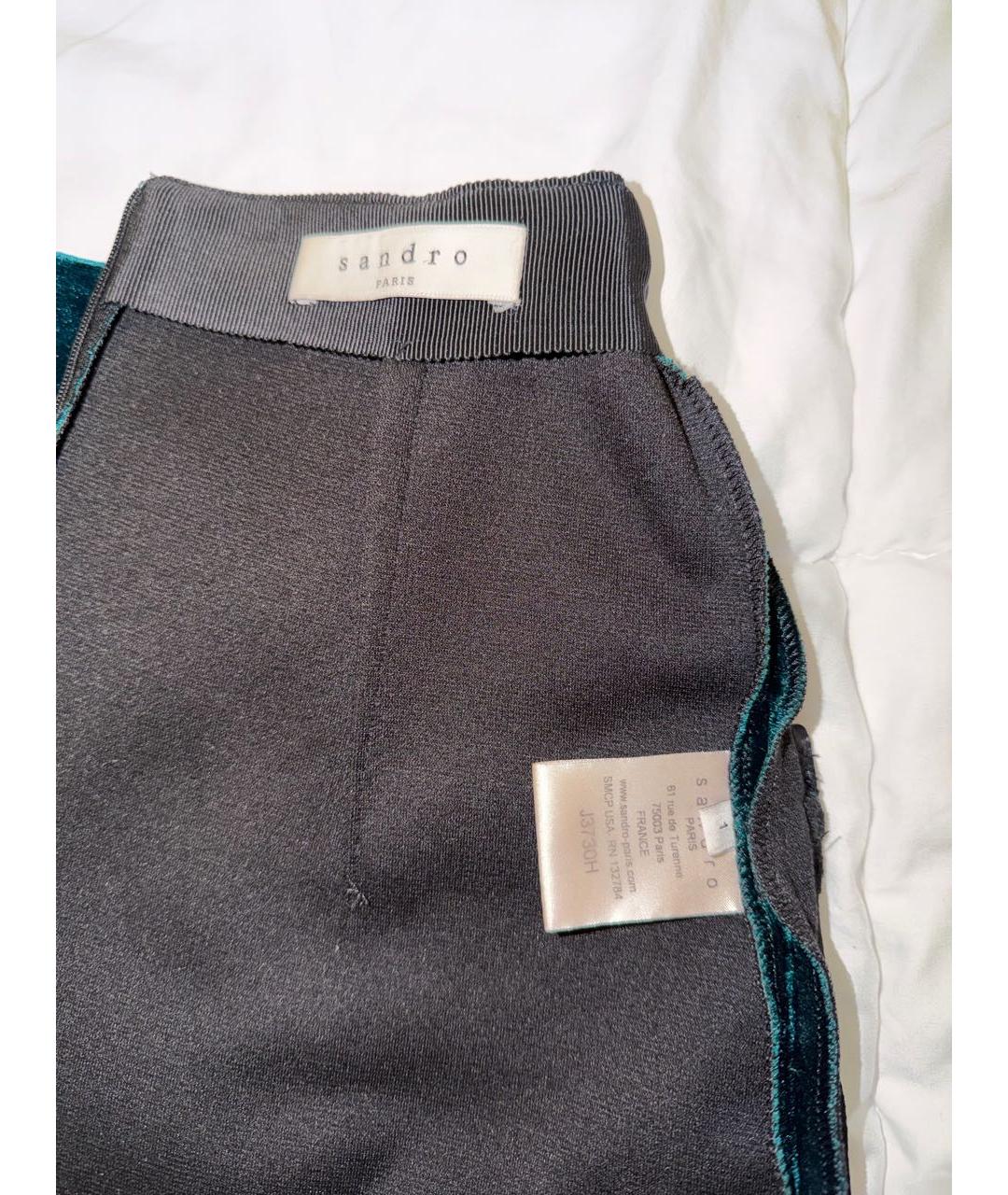 SANDRO Зеленая бархатная юбка мини, фото 5