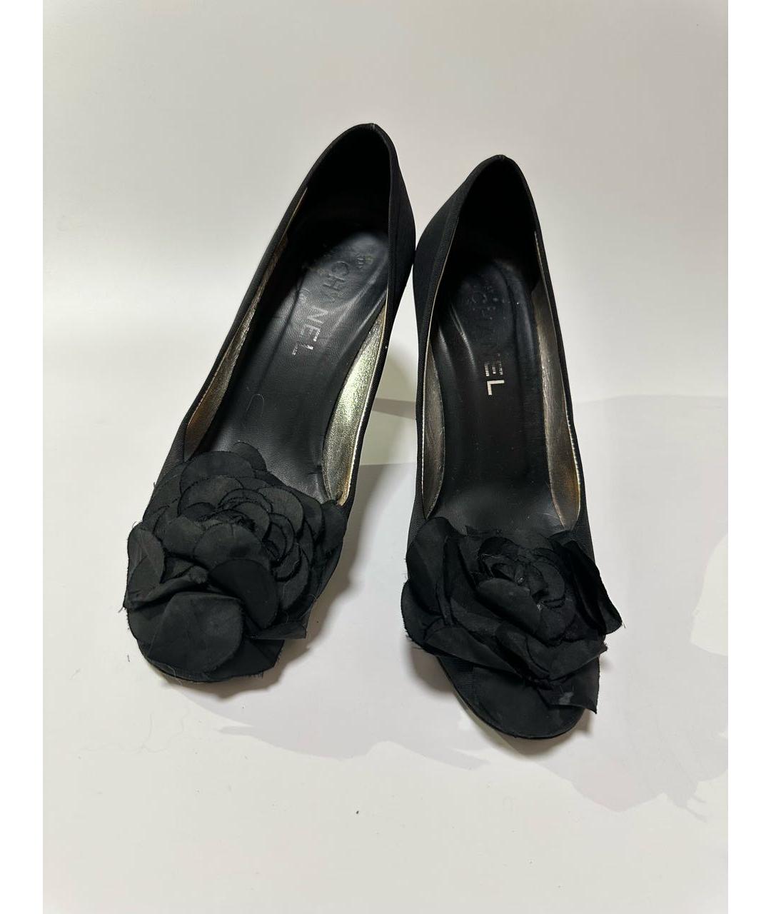 CHANEL Черные текстильные туфли, фото 2