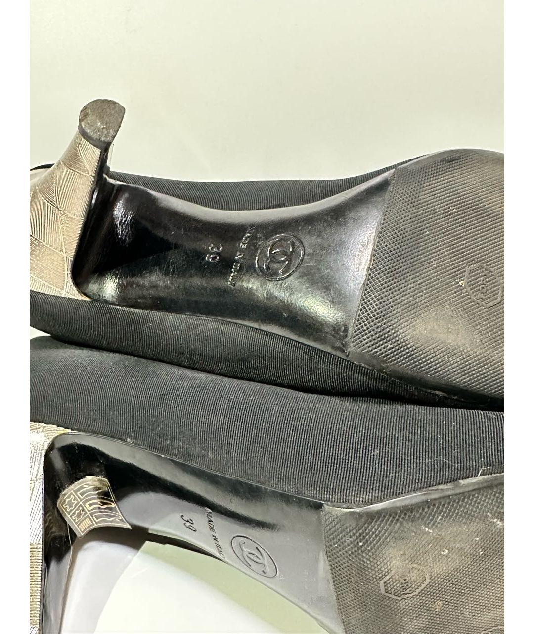 CHANEL Черные текстильные туфли, фото 6
