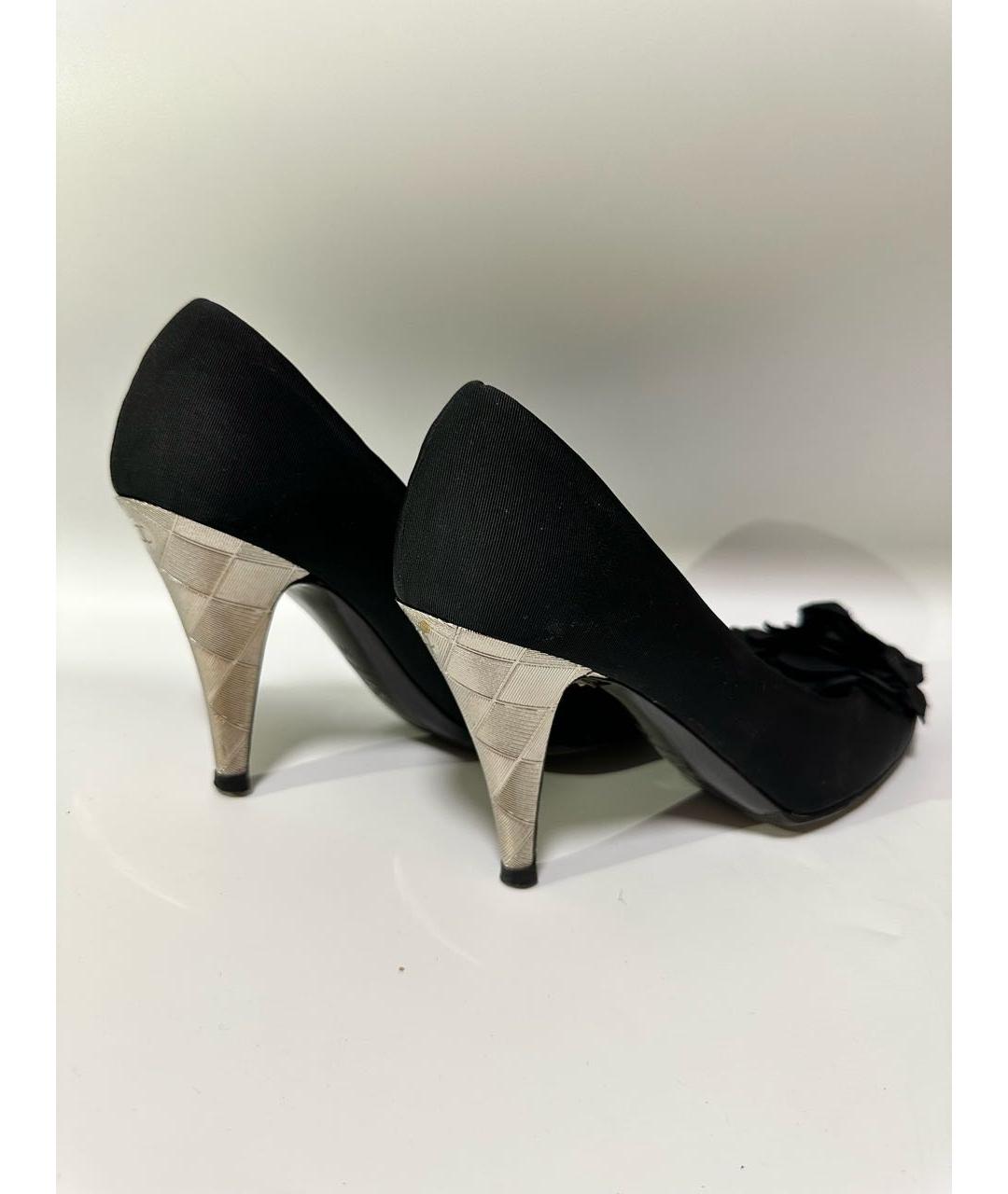 CHANEL Черные текстильные туфли, фото 4