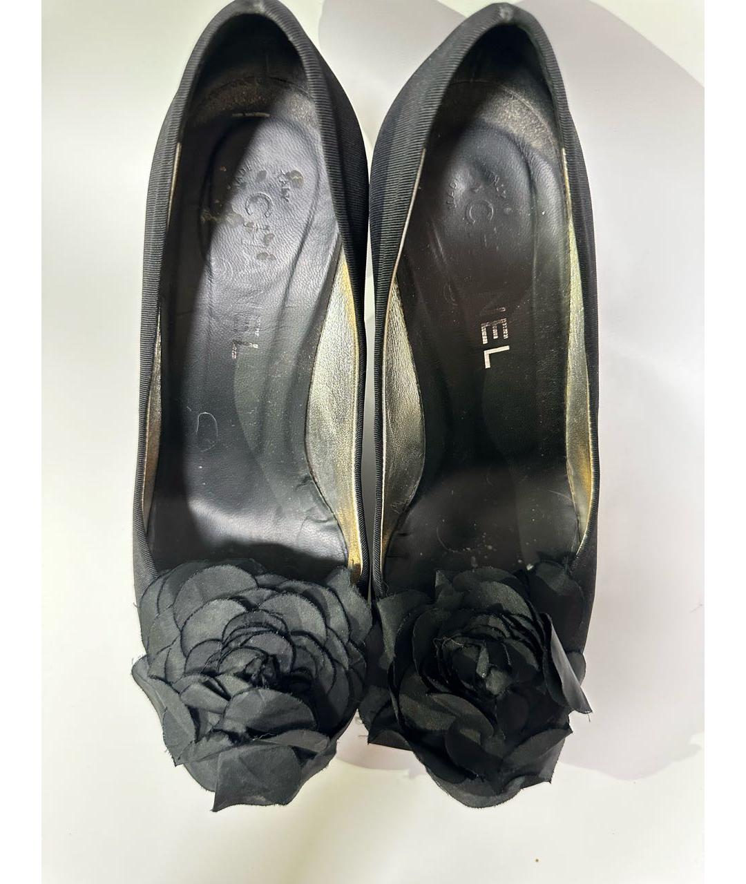 CHANEL Черные текстильные туфли, фото 3