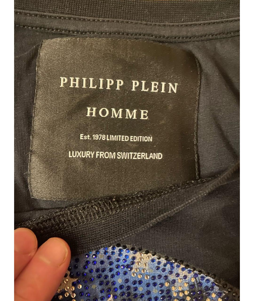 PHILIPP PLEIN Черная хлопковая футболка, фото 3