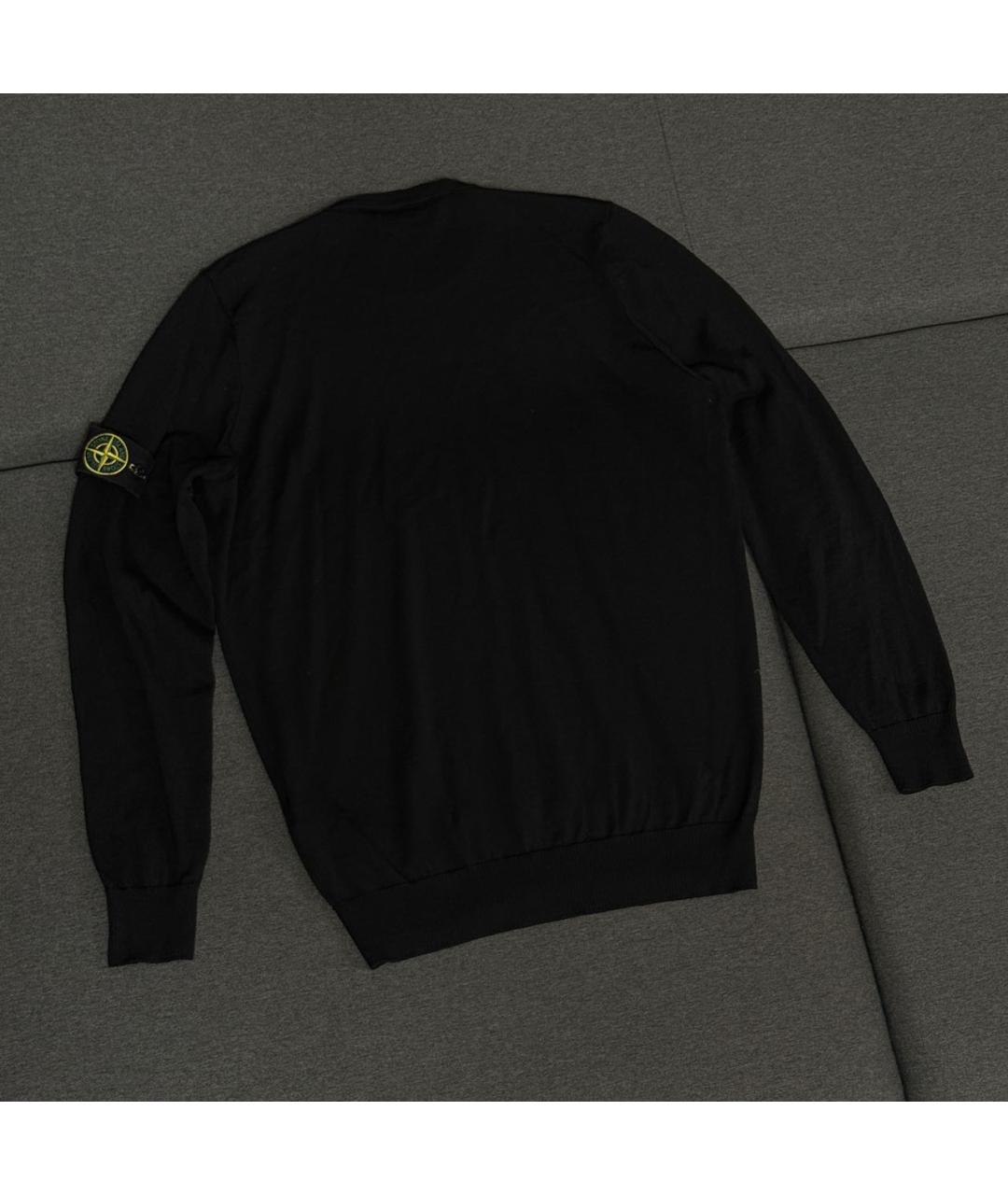 STONE ISLAND Черный шерстяной джемпер / свитер, фото 2