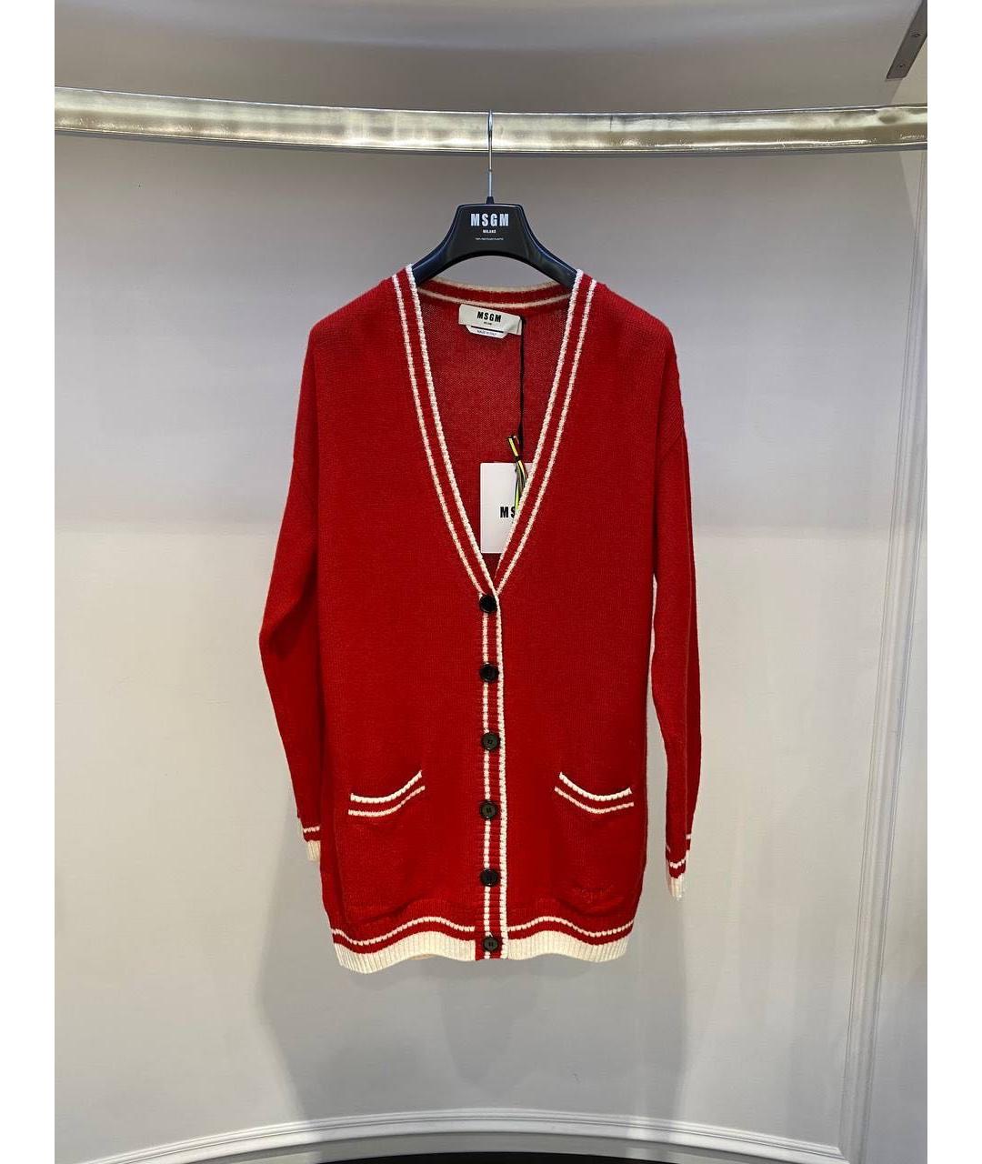 MSGM Красный шерстяной кардиган, фото 2