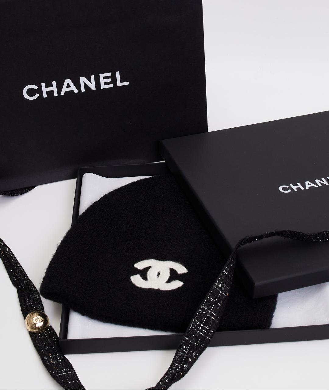 CHANEL Черная кашемировая шапка, фото 4