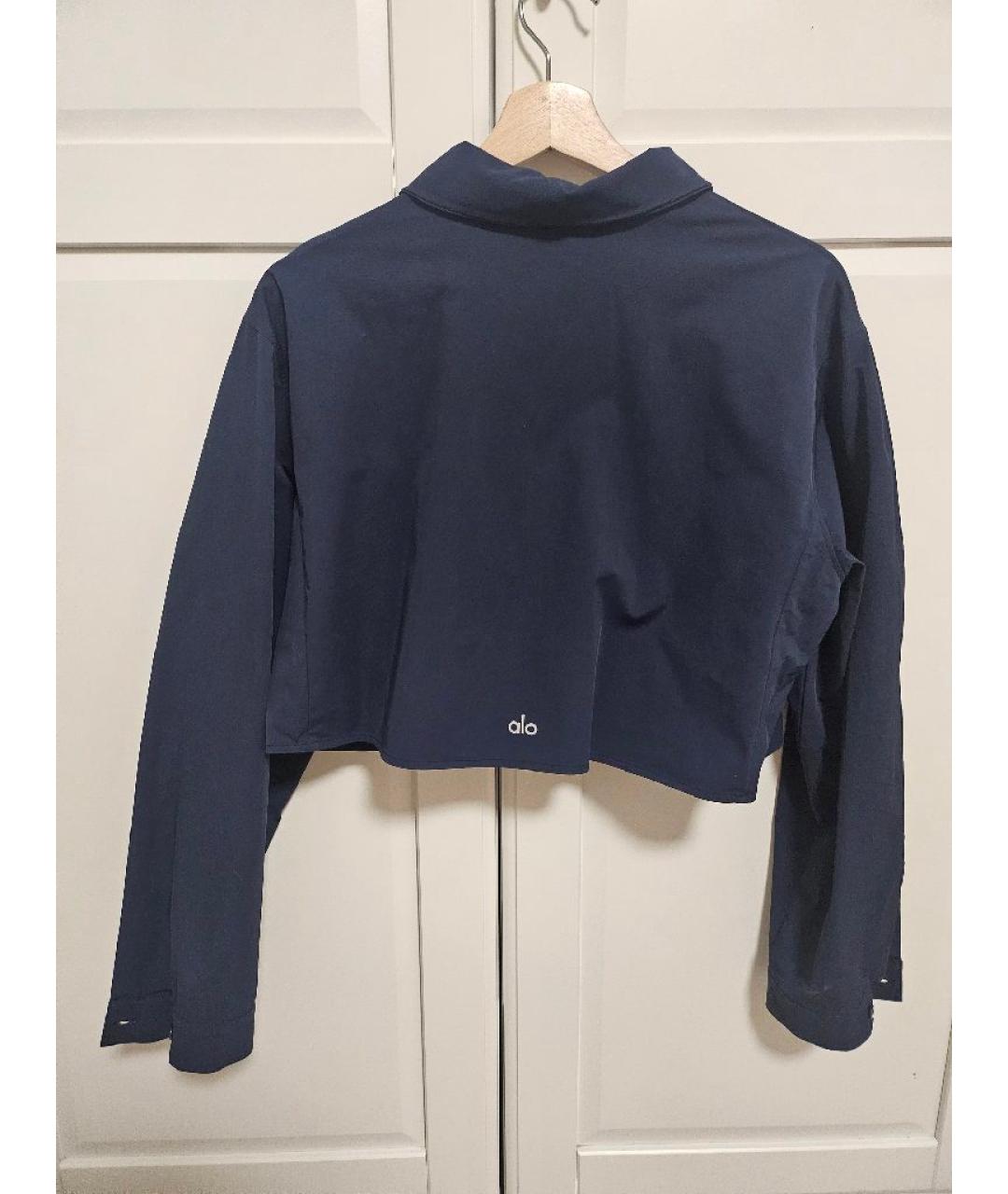 ALO YOGA Синяя полиэстеровая рубашка, фото 2