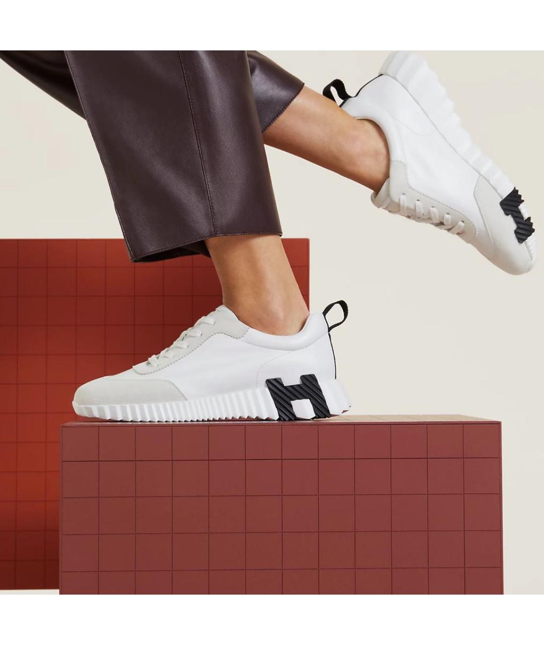 HERMES Белые кроссовки, фото 3