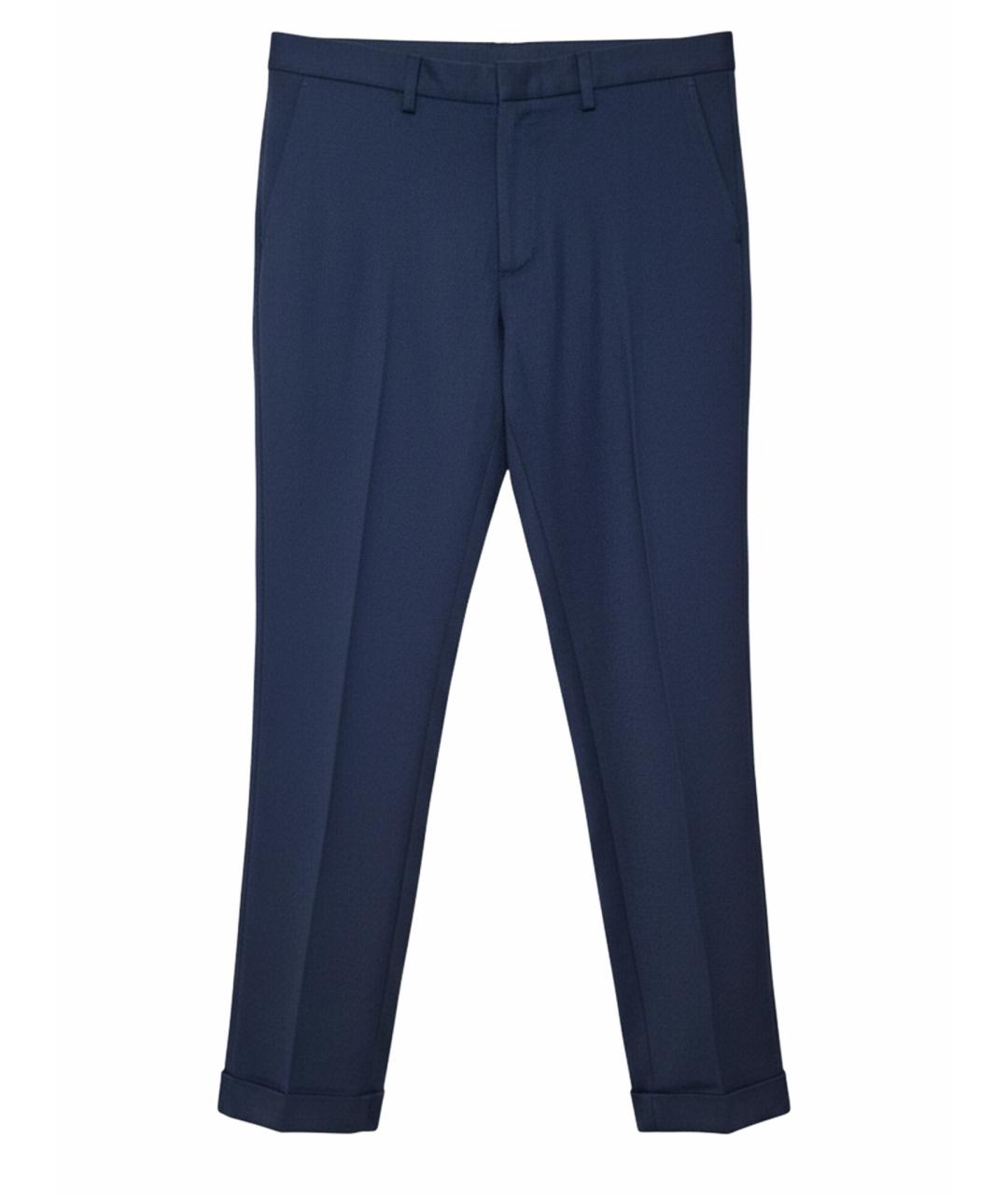 ZZEGNA Темно-синие хлопковые брюки чинос, фото 1