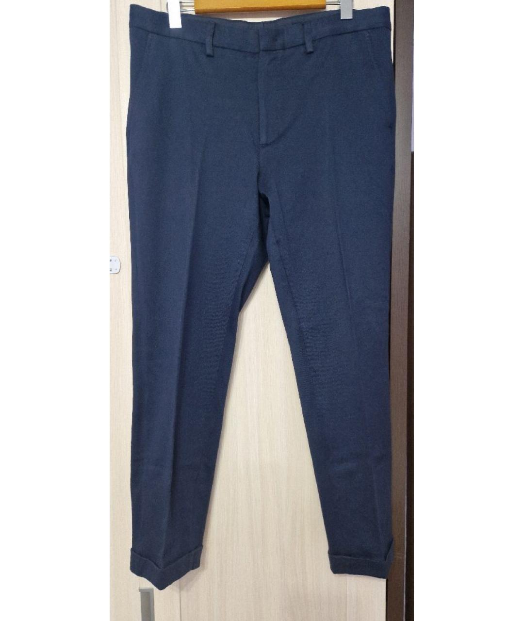 ZZEGNA Темно-синие хлопковые брюки чинос, фото 5