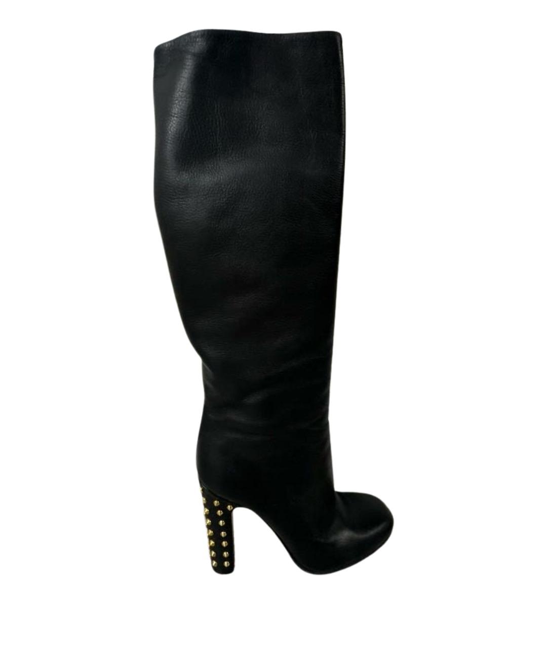 GUCCI Черные кожаные сапоги, фото 1