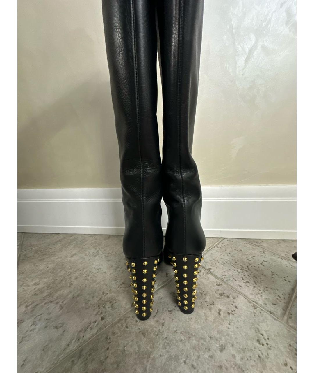 GUCCI Черные кожаные сапоги, фото 4