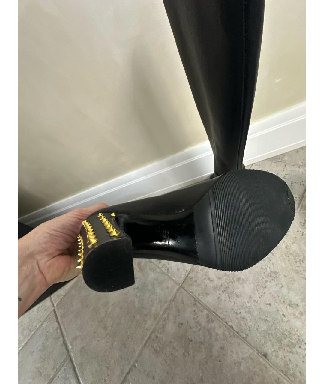 GUCCI Черные кожаные сапоги, фото 5