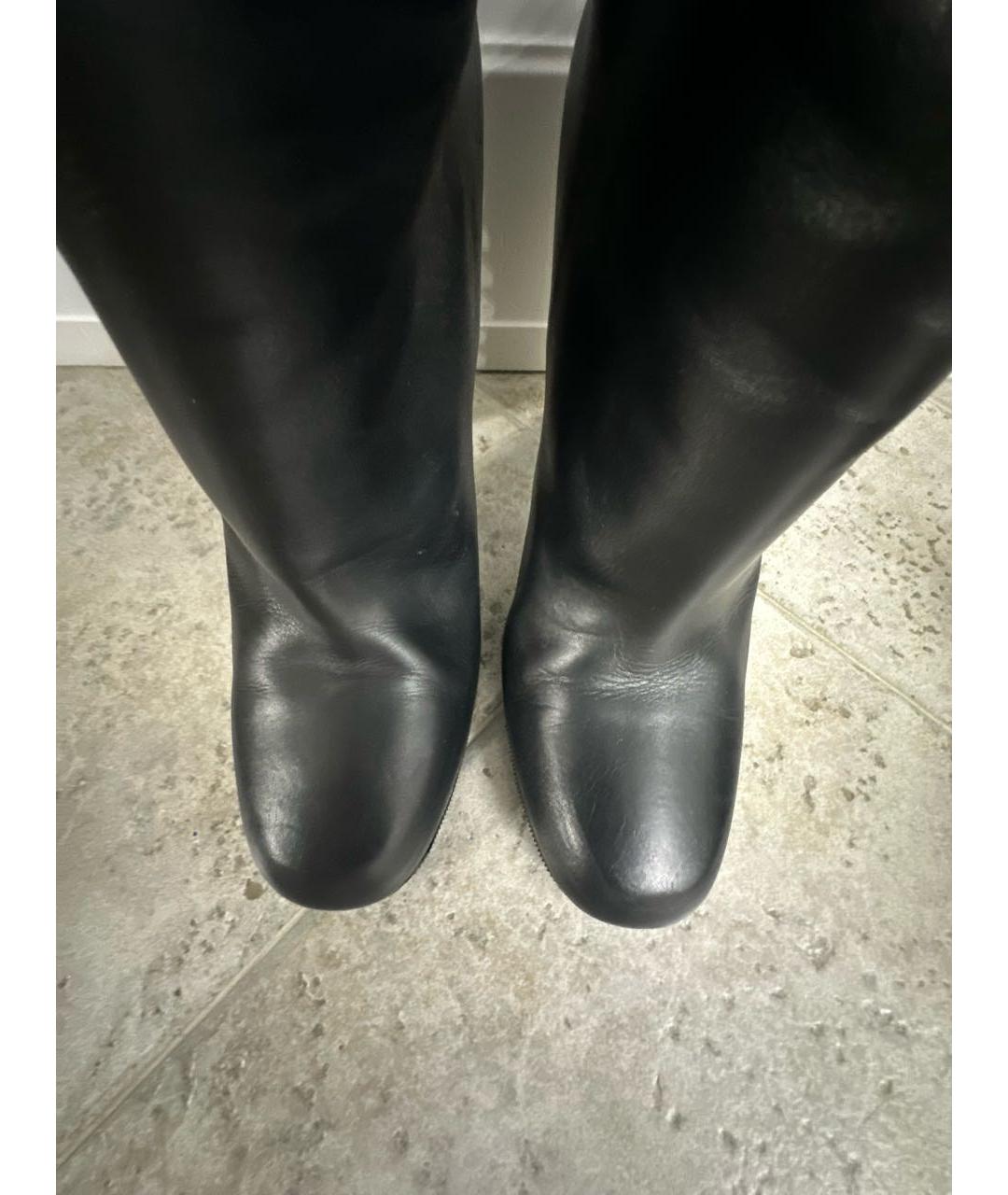GUCCI Черные кожаные сапоги, фото 3