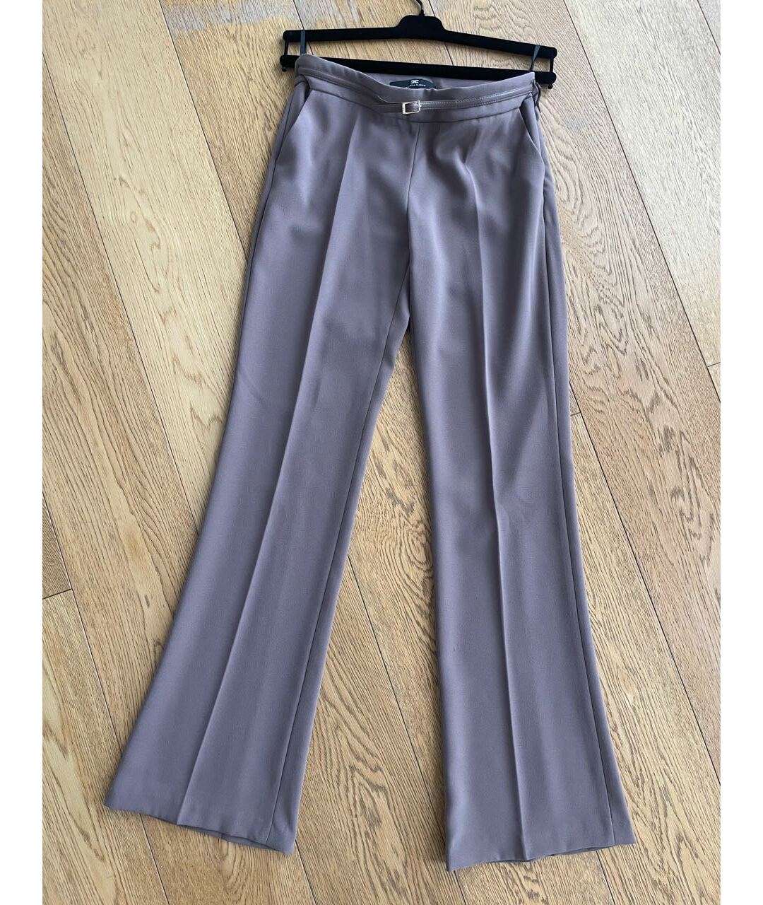 ELISABETTA FRANCHI Розовые полиэстеровые брюки широкие, фото 6