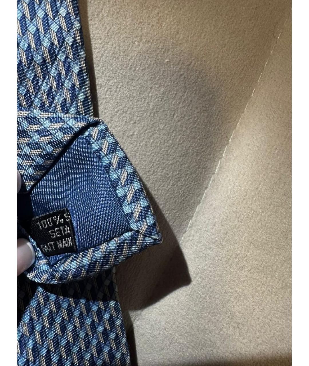 ZEGNA Темно-синий шелковый галстук, фото 8