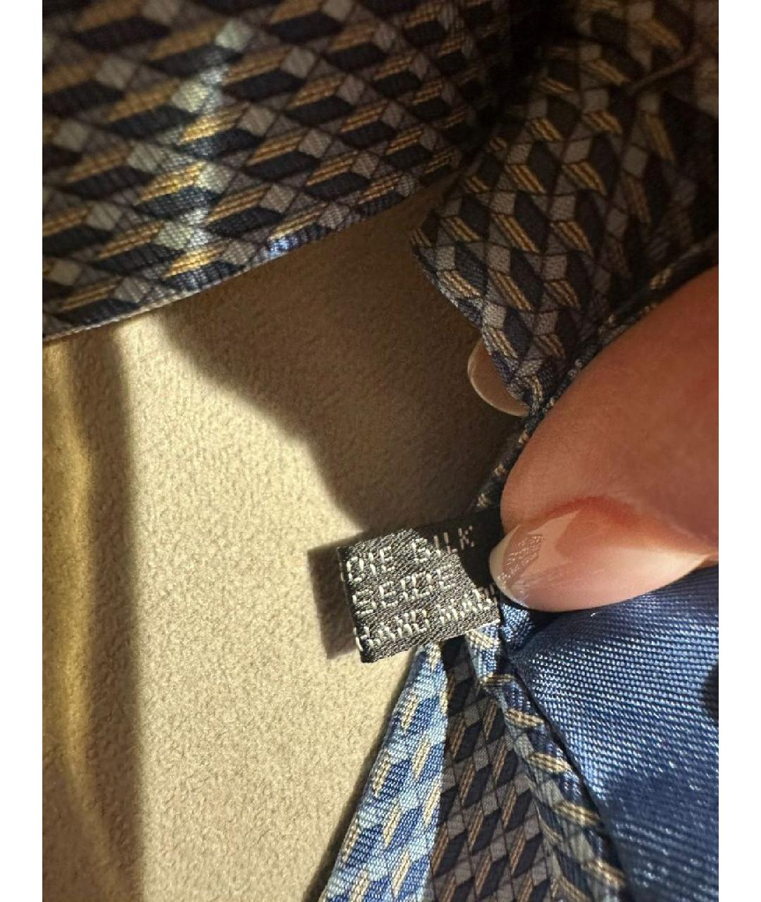 ZEGNA Темно-синий шелковый галстук, фото 7