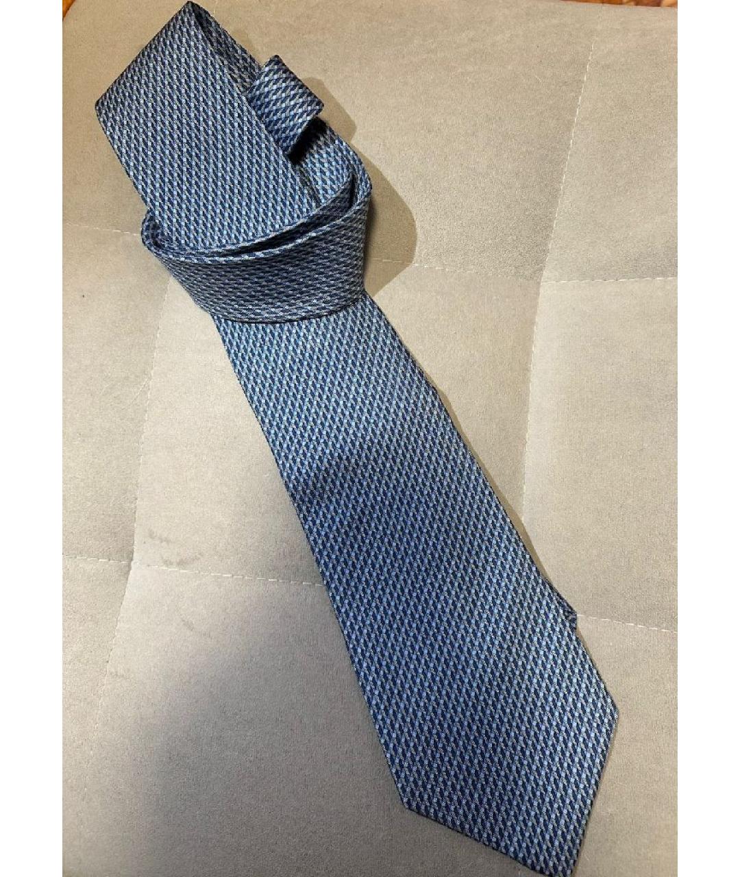 ZEGNA Темно-синий шелковый галстук, фото 6