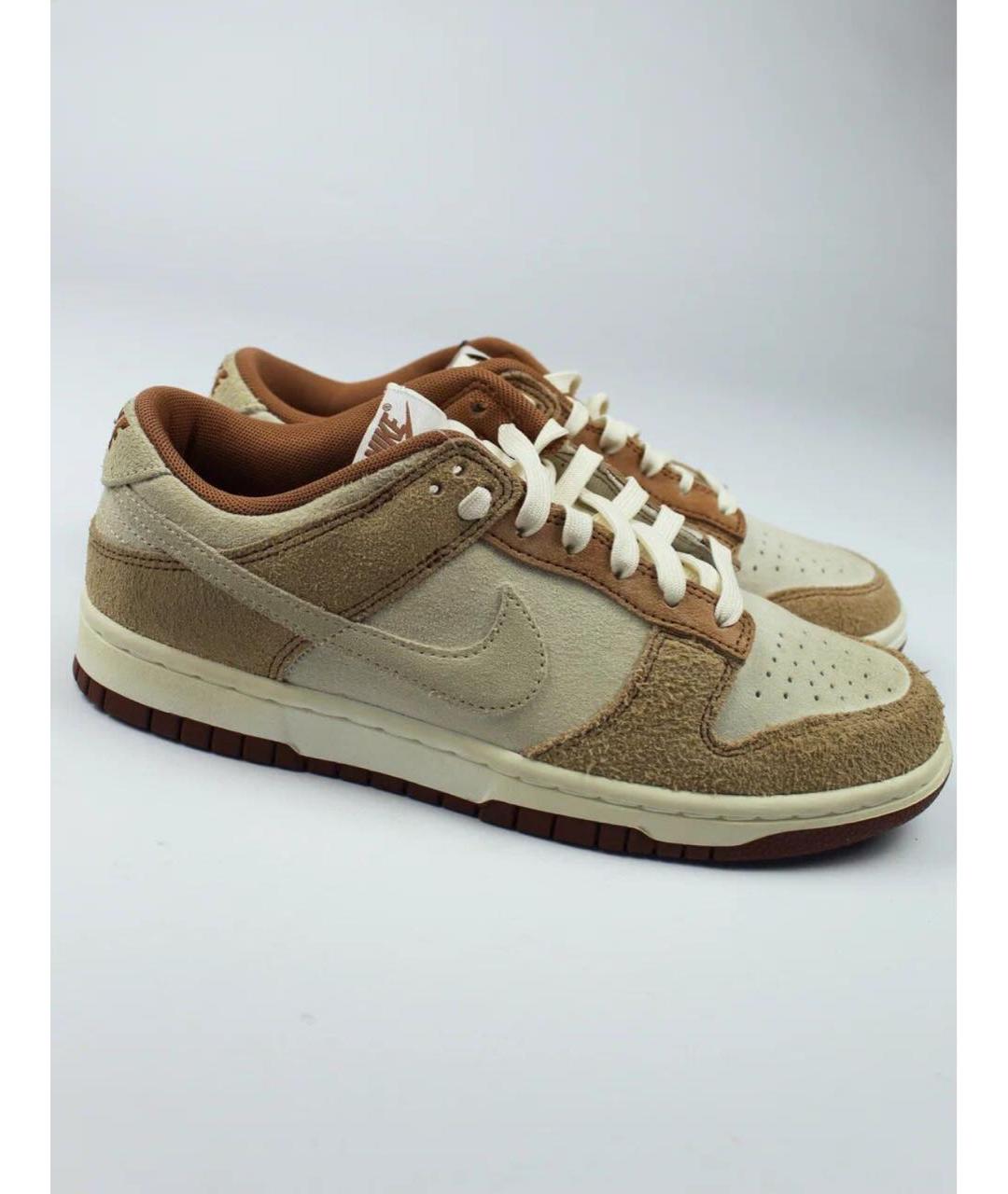 NIKE Бежевые замшевые низкие кроссовки / кеды, фото 7