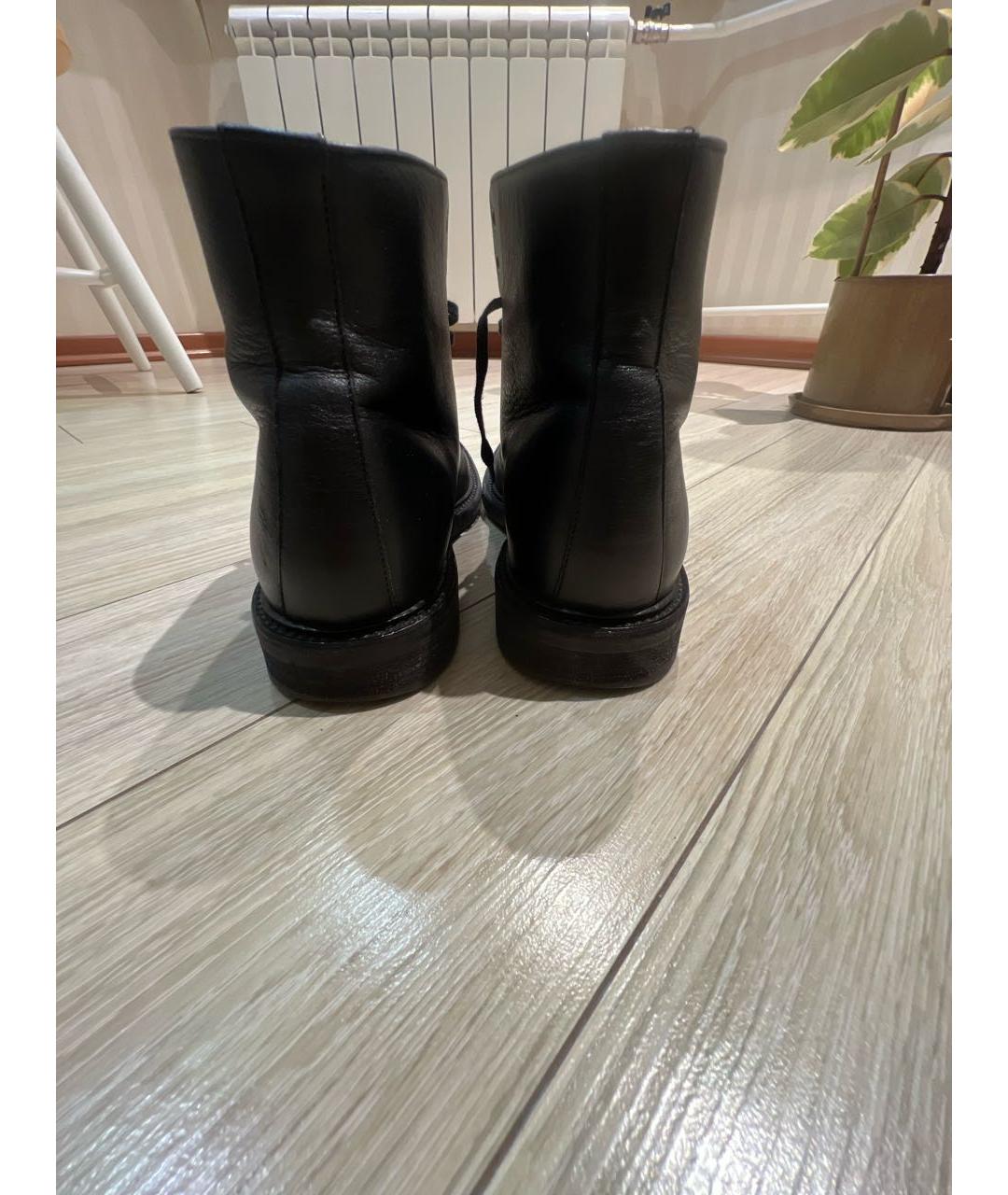 SAINT LAURENT Черные кожаные ботинки, фото 4