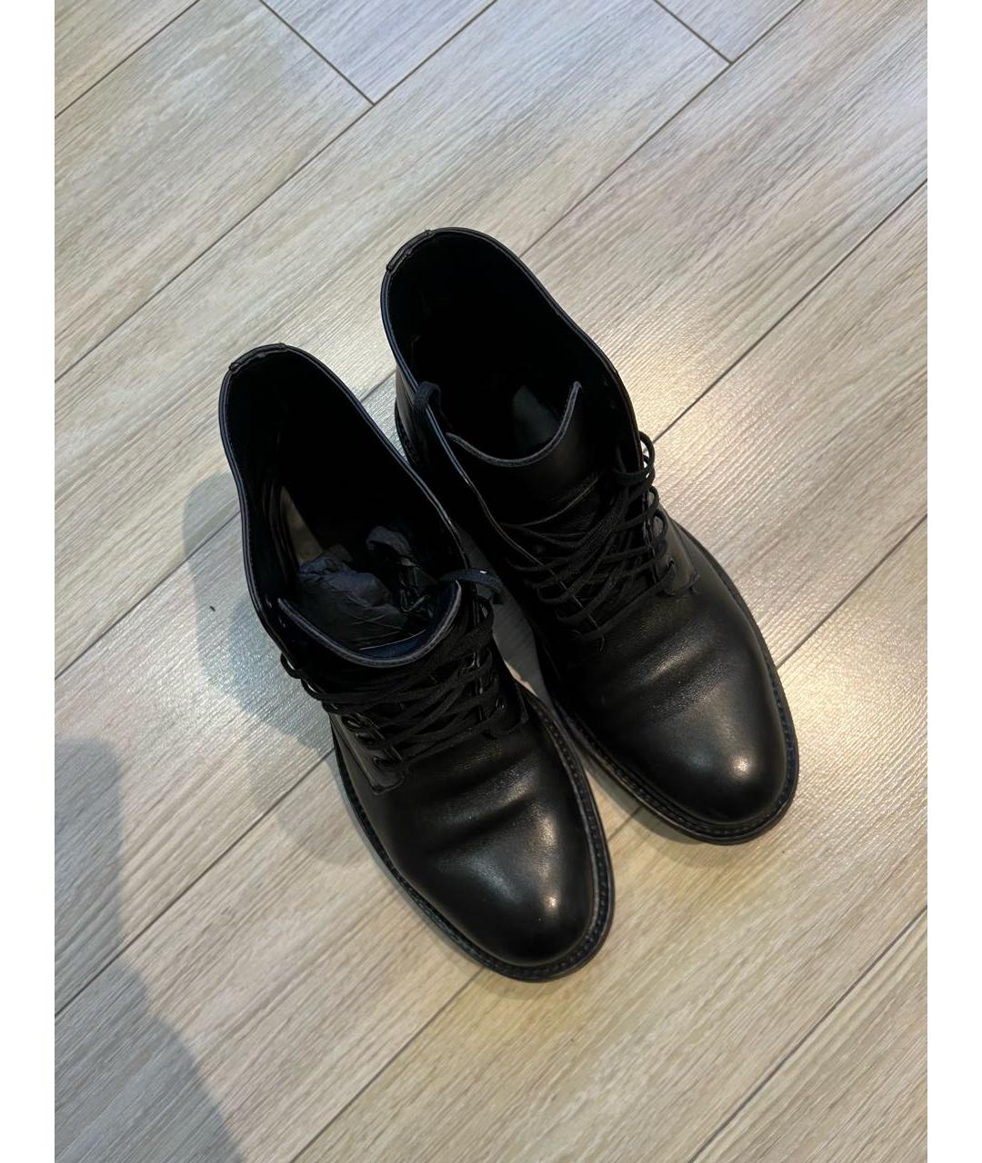 SAINT LAURENT Черные кожаные ботинки, фото 3