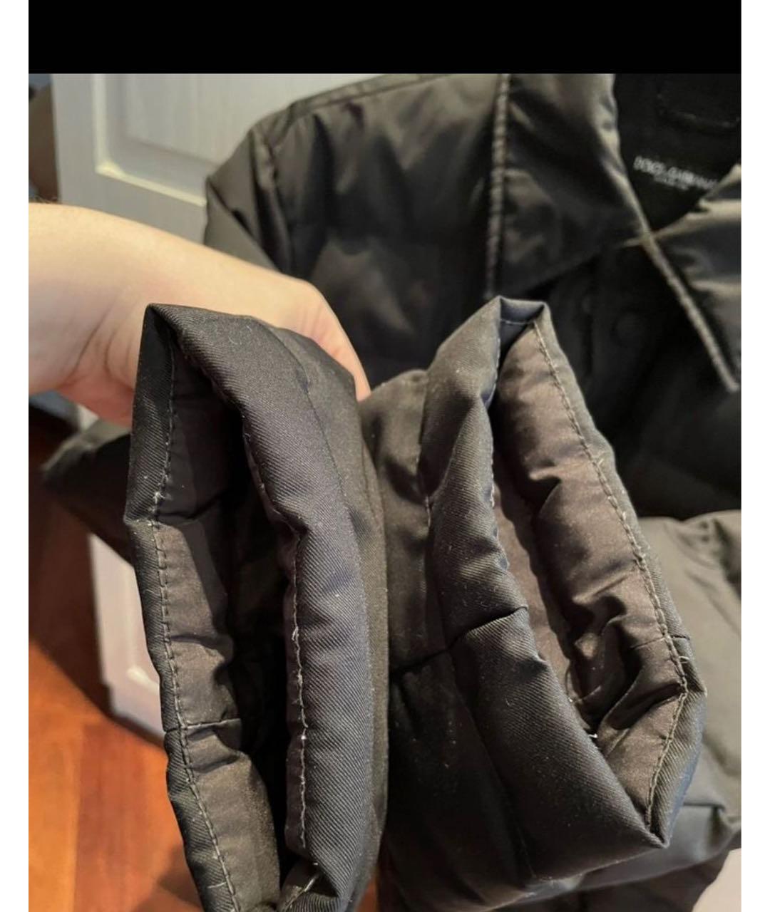 DOLCE&GABBANA Черный полиэстеровый пуховик, фото 6