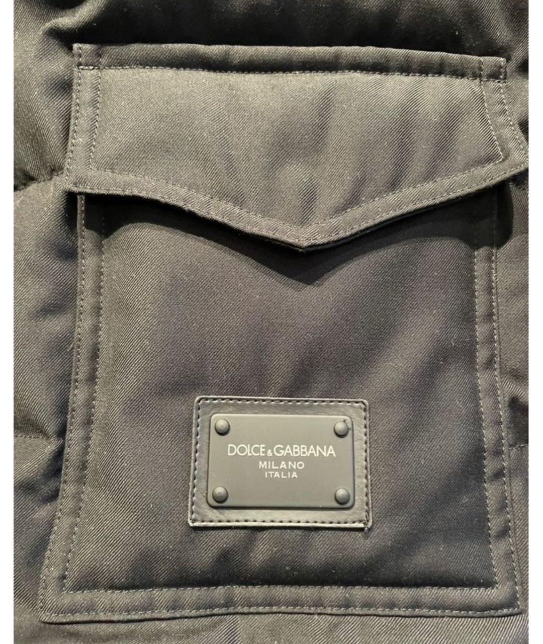 DOLCE&GABBANA Черный полиэстеровый пуховик, фото 5