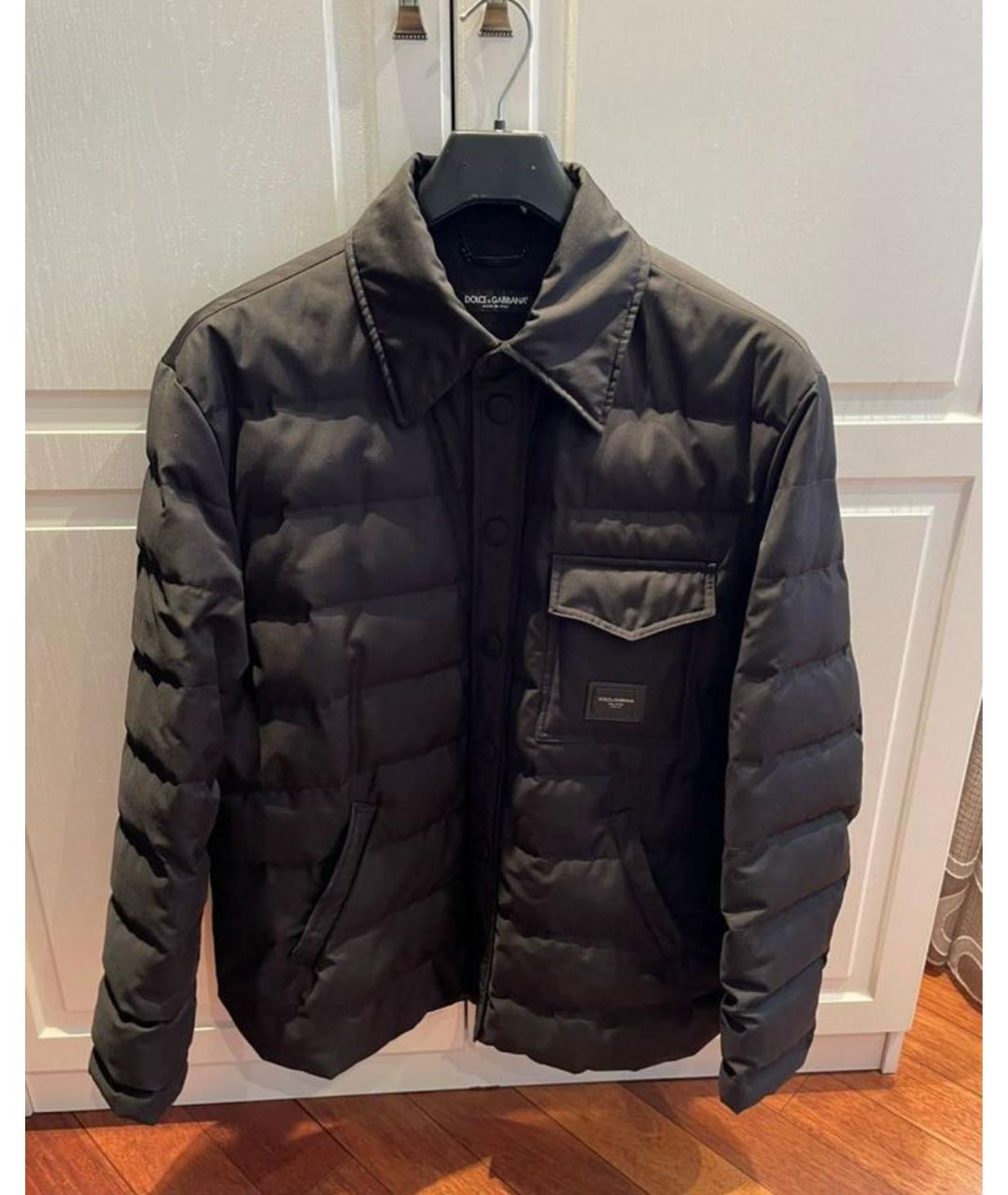 DOLCE&GABBANA Черный полиэстеровый пуховик, фото 9